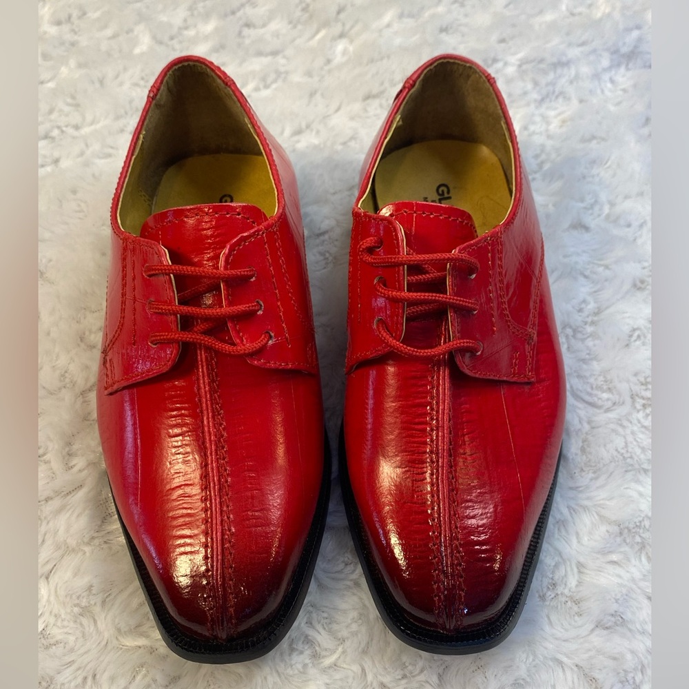 GLIDERS BY LIBERTY tie boys Leather Oxford Dress Shoe India Sz 13 LS-1005 RED